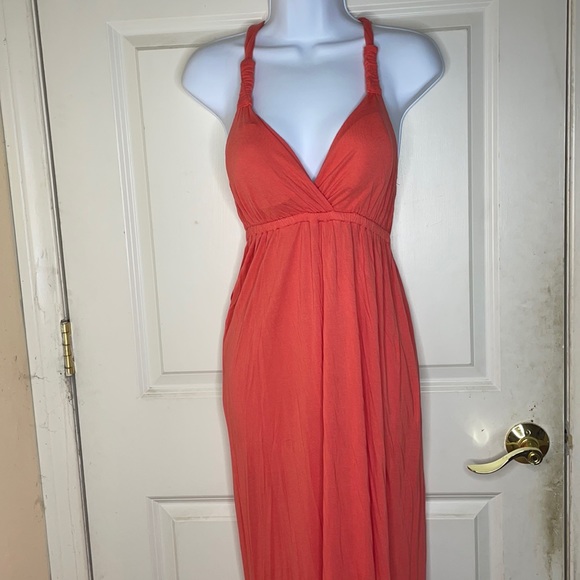 Long coral dress - Picture 3 of 5